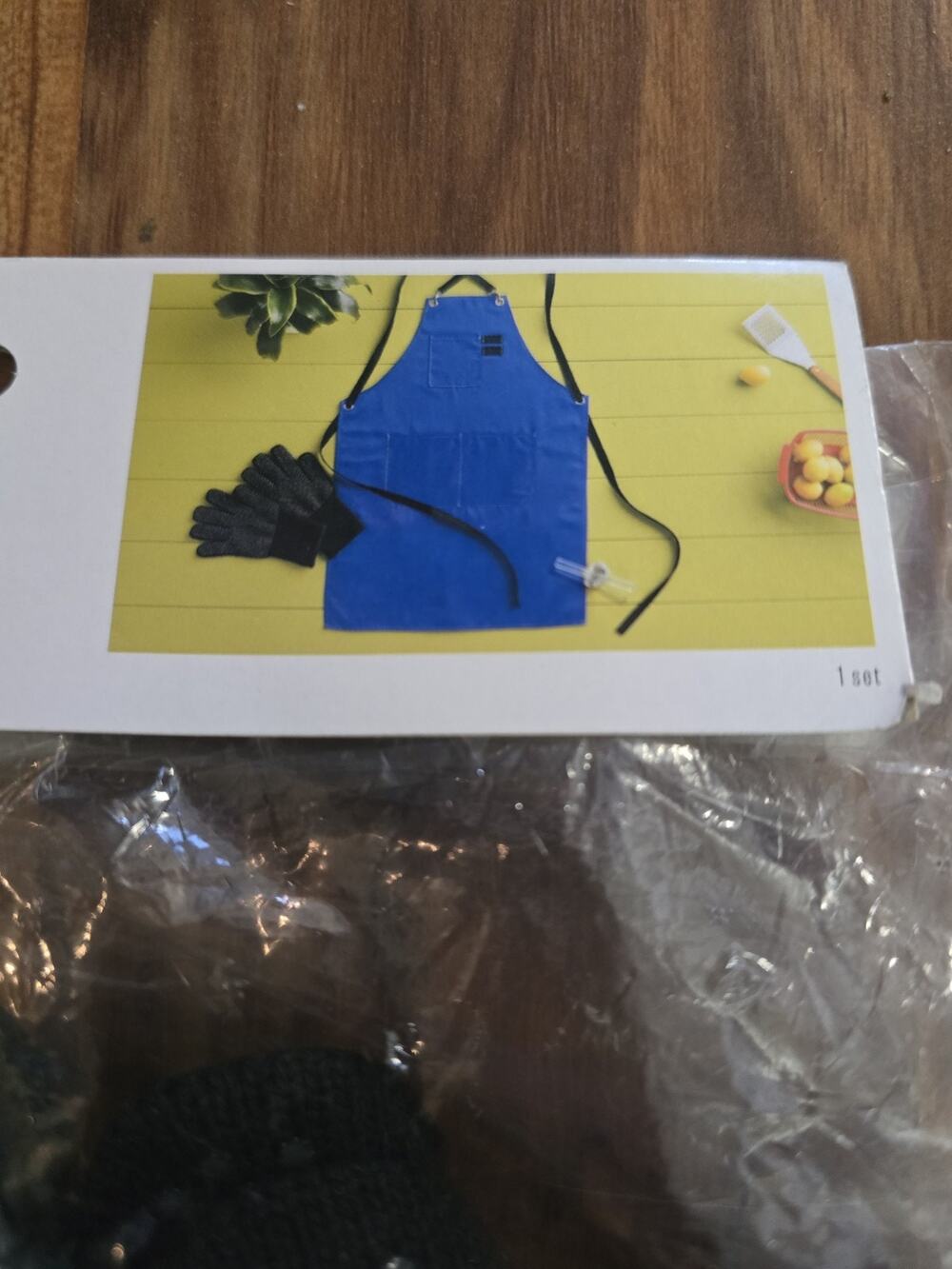 Grilling Mitts Apron Set Room Essentials 3 Pieces Blue Black Bbq Summer S17